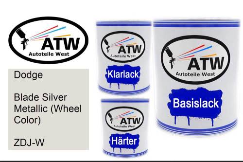 Dodge, Blade Silver Metallic (Wheel Color), ZDJ-W: 1L Lackdose + 1L Klarlack + 500ml Härter - Set, von ATW Autoteile West.
